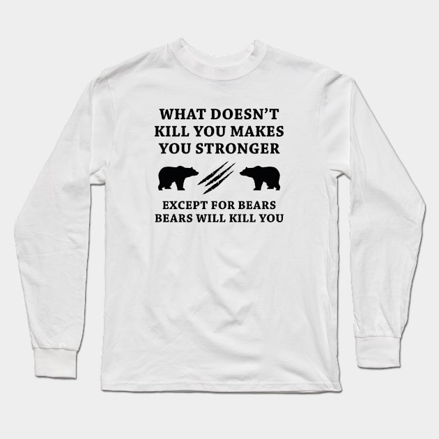 Except For Bears Long Sleeve T-Shirt by VectorPlanet